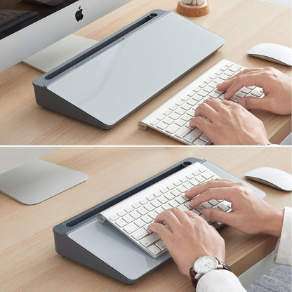 TSJ OFFICE Desktop Whiteboard Dry-Erase-Board - Computer Keyboard Stand White Board Surface Pad with Drawer, Desk Organizers with Accessories for Office, Home, School Supplies - Black