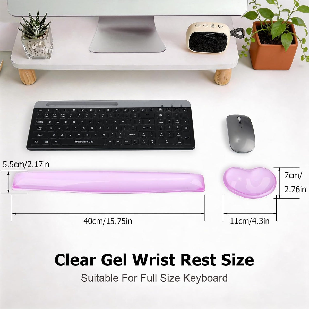 Gel Keyboard & Mouse Wrist Rest Set - Keyboard Wrist Rest Pad & Mouse Support for Office Gaming Pad Computer Laptop Ergonomic Comfortable Pain Relief- Blue Pad Set