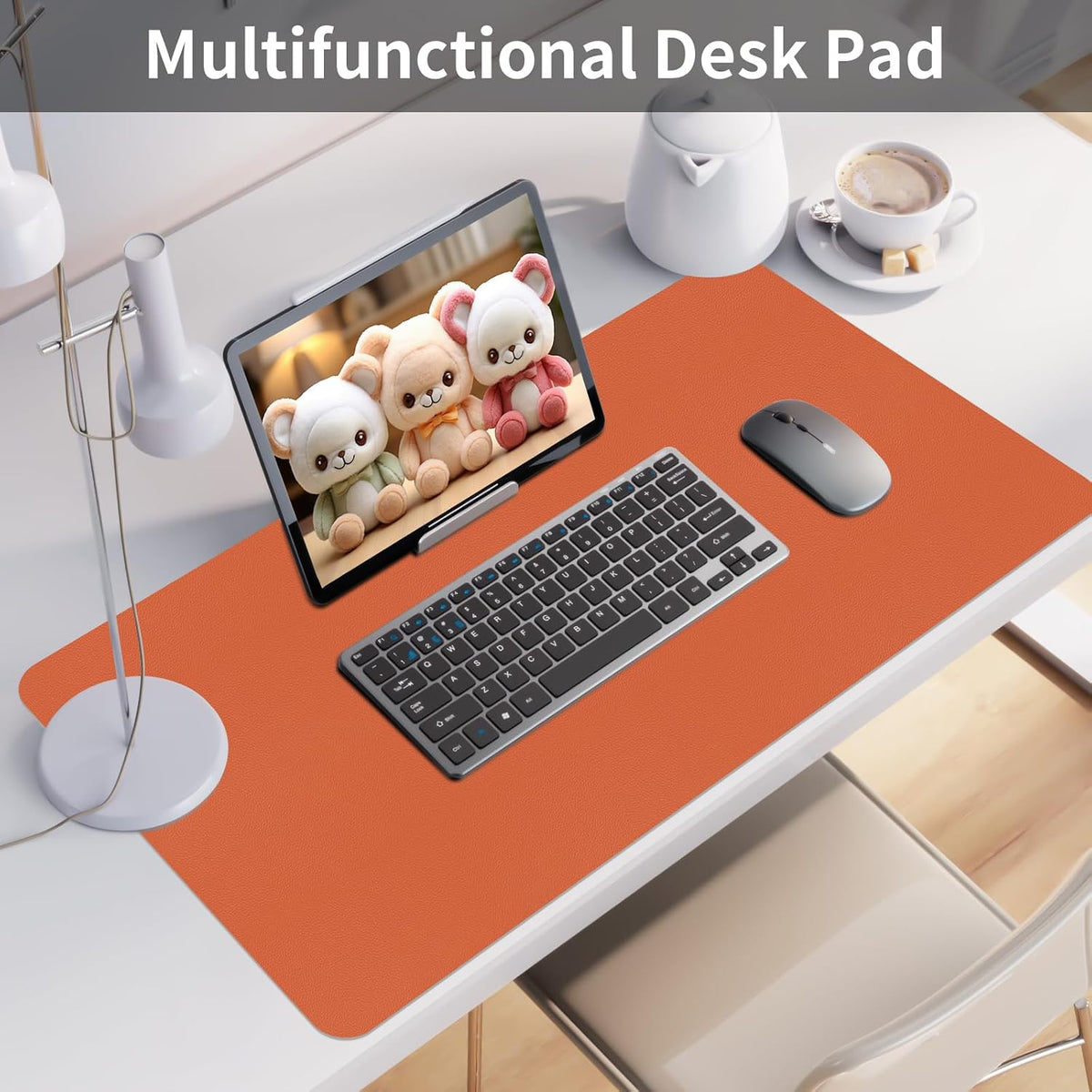Bloss Leather Desk Pad and Keyboard Wrist Rest, Large Mouse Pad + Keyboard Pad+Mouse Wrist Support, Non-Slip Desk Mat Protector for Office, Home(31.5×15.7 Inches,Beige) - Colors A