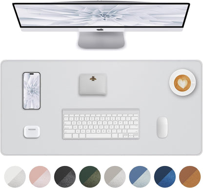AFIING Large Desk Mat 55" x 24" - PU Leather Desk Pad Protector, Waterproof Non-Slip Extended Mouse Pad for Office Desk, Keyboard, Laptop and Home Workspace (Black)