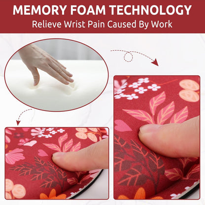 KONVINIT Ergonomic Mouse Pad with Wrist Rest, Small Mousepad with Non-Slip Rubber Base and Smooth Surface, Beach Mouse Pads for Desk, Office Desk Accessories