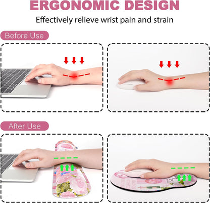 Ergonomic Mouse Pad with Wrist Rest and Keyboard Wrist Rest, Mousepad