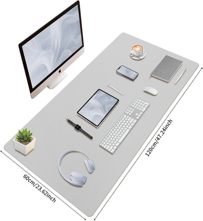 Bloss Leather Desk Pad and Keyboard Wrist Rest, Large Mouse Pad + Keyboard Pad+Mouse Wrist Support, Non-Slip Desk Mat Protector for Office, Home(31.5×15.7 Inches,Beige) - Colors B