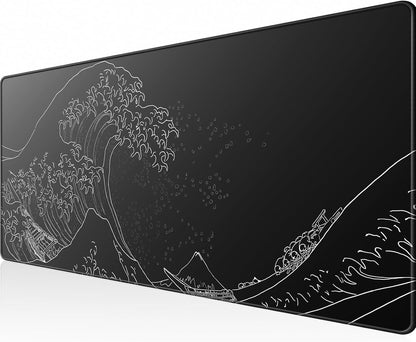 KTRIO Large Gaming Mouse Pad Desk Mat for Gamer, 31.5" x 11.8", Black, XL | Extended Size Design, Superior Micro-Weave Cloth, Non-Slip Rubber Base, Durable Stitched Edges, Water-Resistant Coating