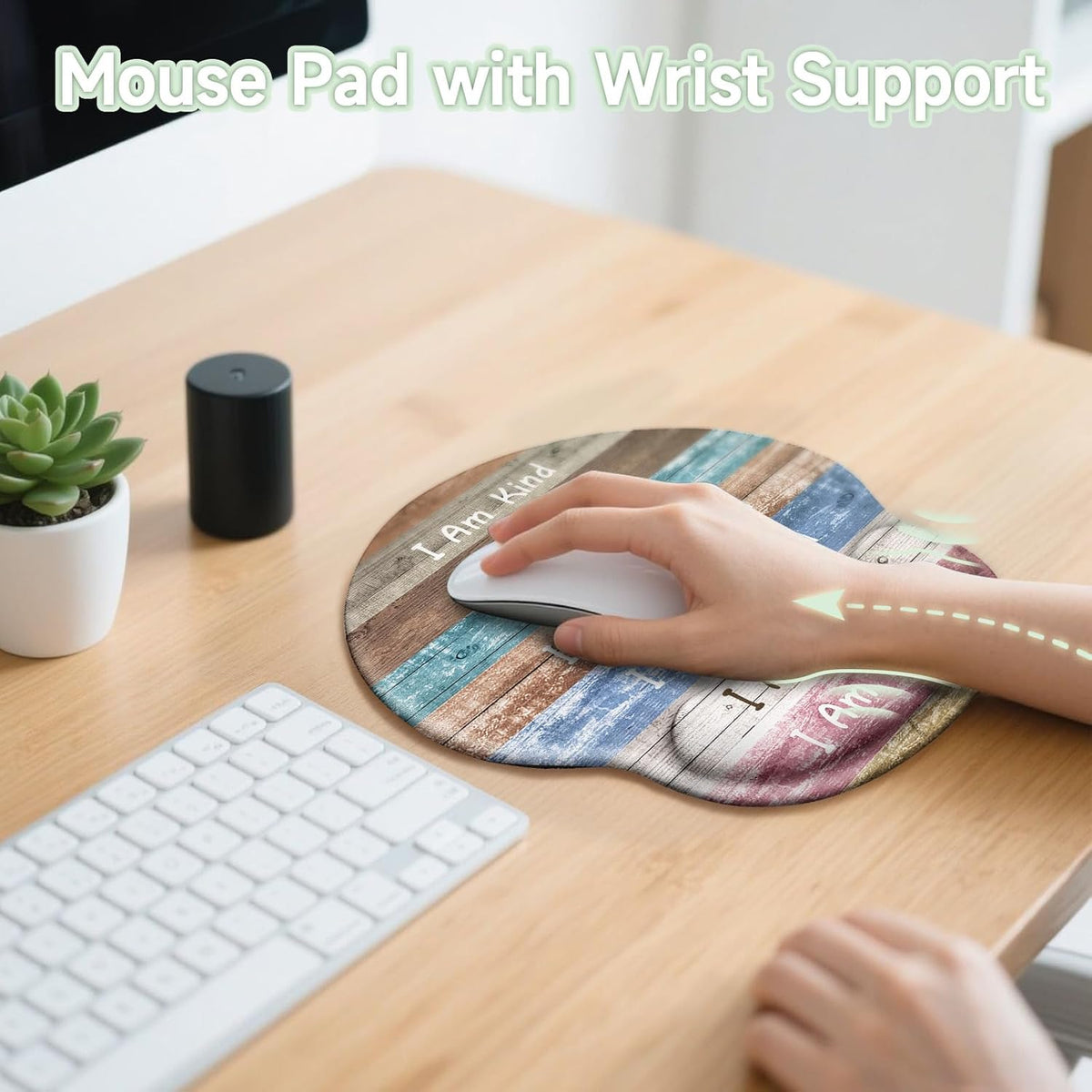 Funny Ergonomic Mouse Pad with Wrist Rest, Cat Desk Decor Gifts - Colors A