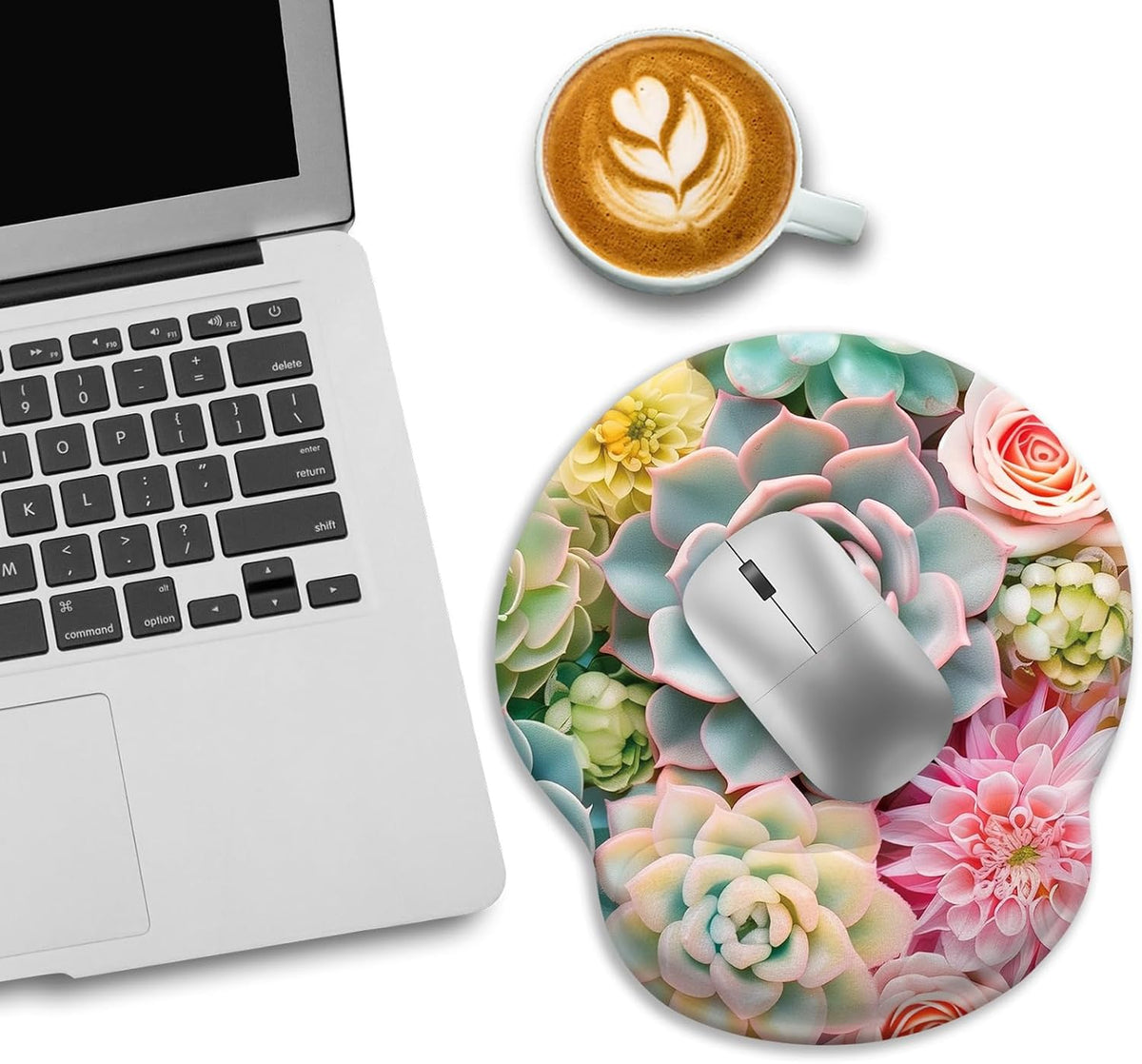 LIMKRIAN Cat Ergonomic Mouse Pad with Wrist Rest, Gaming Mouse Pad with Wrist Support, Funny Mouse Pads for Desk, Computer Mousepad with Non-Slip Pain Relief PU Base, Cute Office Desk Accessories - Colors B