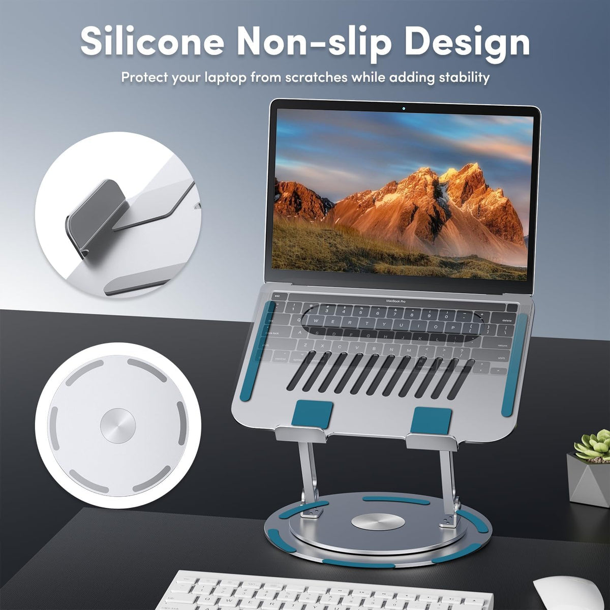 Lifelong Ergonomic Adjustable Laptop Stand for Desk, Extra Tall 20” Height Aluminum Laptop Riser, Portable Foldable Computer Stand, Fits 10-17” Laptops for Office Meetings, Teamwork & Desk Setup