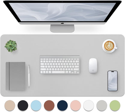 Bloss Leather Desk Pad and Keyboard Wrist Rest, Large Mouse Pad + Keyboard Pad+Mouse Wrist Support, Non-Slip Desk Mat Protector for Office, Home(31.5×15.7 Inches,Beige) - Colors B