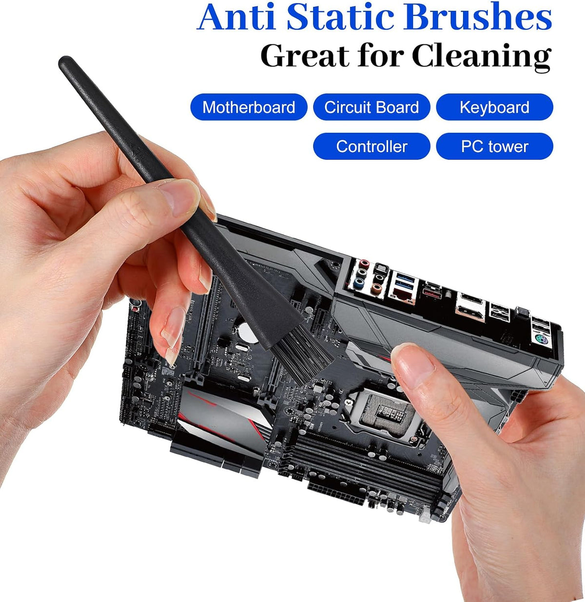 5 Pcs Keyboard Cleaning Brush, 5.5 Inch Anti Static Brush, Computer Laptop Keyboard Small Space, Dust Cleaning (Black)
