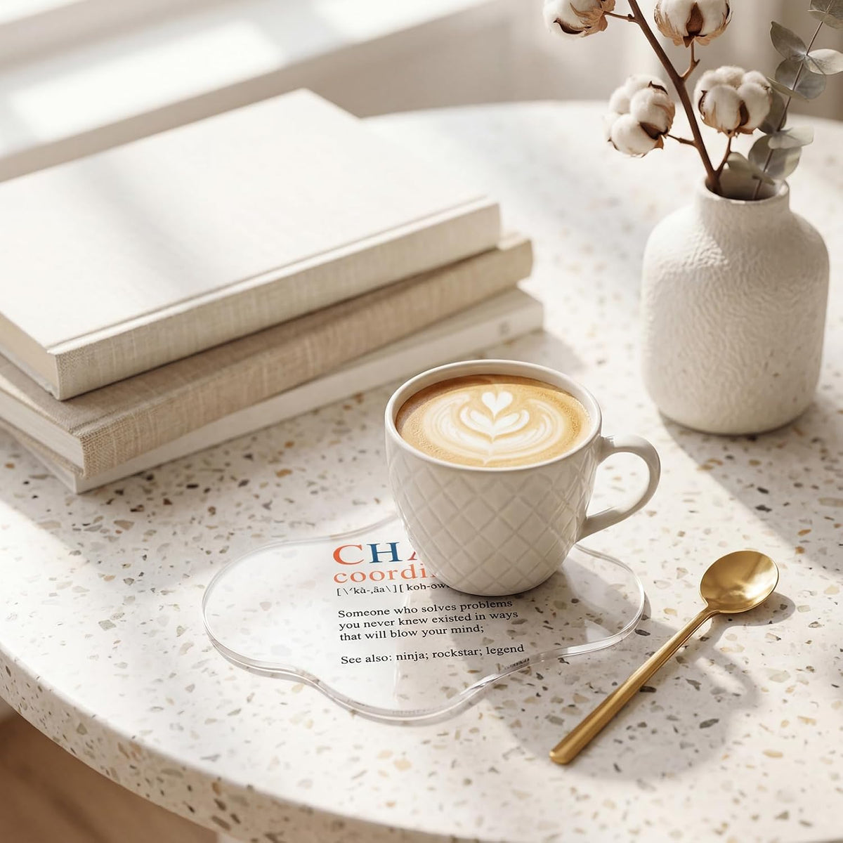Chaos Coordinator Coasters: Funny Coffee Coaster Set for Office Desk Accessories and Stress Relief Gifts,Acrylic Single Coaster,Office Coaster for Desk,Teacher, Employee Appreciation Gifts,