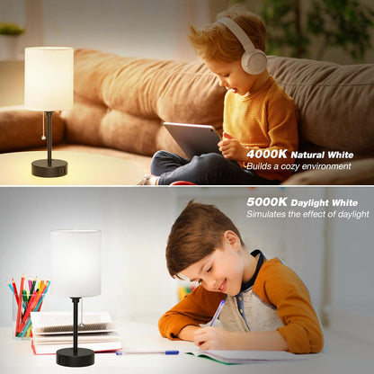 Dicoool Bedside Table Lamp for Bedroom - Small Desk Lamp with USB Ports