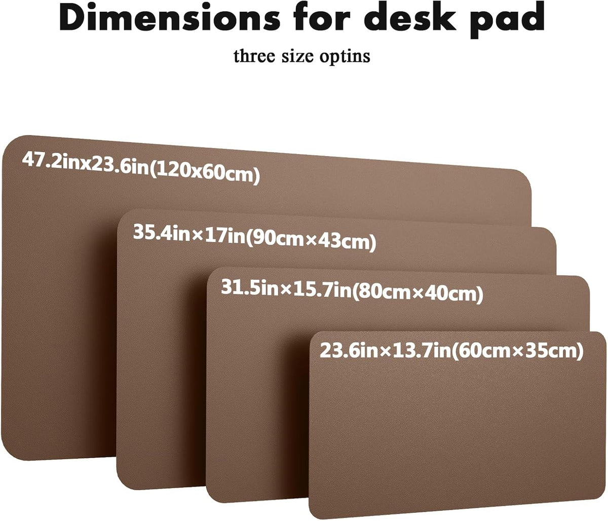 Double-Sided Desk Pad, 31.5"x15.7"Leather Desk Mat, Eco Cork Desk Pad Protector,Large Mouse Pad,Waterproof Desk Blotter for Office/Home(Coffee)