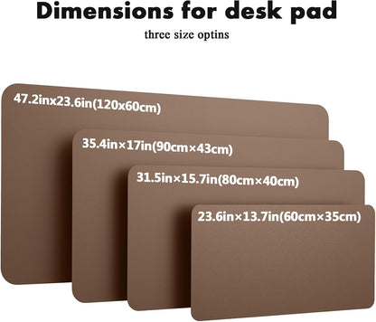 Double-Sided Desk Pad, 31.5"x15.7"Leather Desk Mat, Eco Cork Desk Pad Protector,Large Mouse Pad,Waterproof Desk Blotter for Office/Home(Coffee)