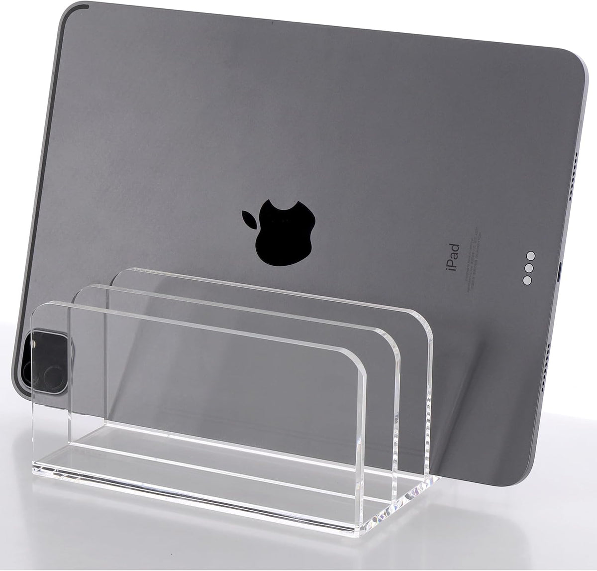 SANRUI Acrylic Mail Sorter Desktop Organizer Holder with Drawer, 5 Compartments Clear Small File Script Letter Document Storage for Desk Bill Filling Envelope Holder Office, Home, School Organization
