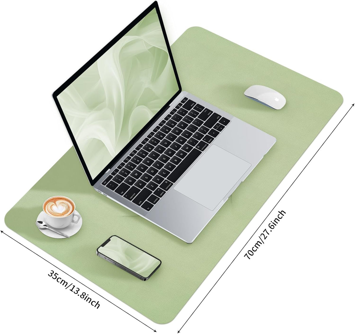 Bloss Leather Desk Pad and Keyboard Wrist Rest, Large Mouse Pad + Keyboard Pad+Mouse Wrist Support, Non-Slip Desk Mat Protector for Office, Home(31.5×15.7 Inches,Beige) - Colors B