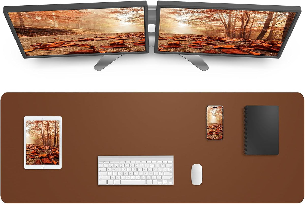 Large Desk pad mat,Mouse Pad,Office Desk Mat, Non-Slip PU Leather Desk Blotter,Large Desk pad,Waterproof Keyboard mat for Office/Home/Decor (Black,48" x 17")