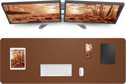 Large Desk pad mat,Mouse Pad,Office Desk Mat, Non-Slip PU Leather Desk Blotter,Large Desk pad,Waterproof Keyboard mat for Office/Home/Decor (Black,48" x 17")