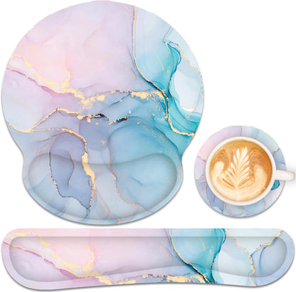 Ergonomic Mouse Pad with Wrist Rest and Keyboard Wrist Rest, Mousepad