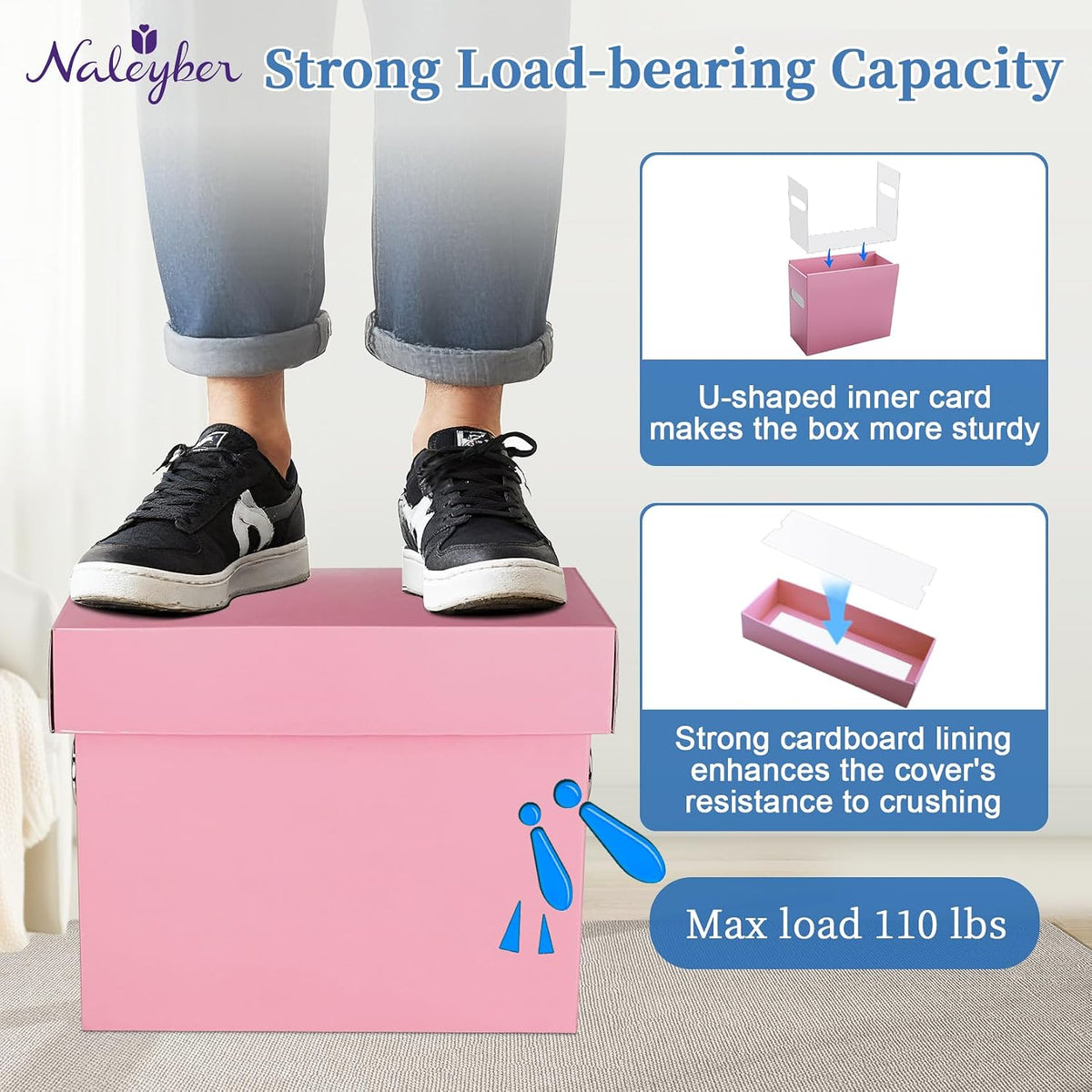 File Organizer Box with Lid & Handle, Thickened Cardboard Hanging File Folder Storage Boxes for Letter Size, Portable Filing Organizer for Office, Home, Classroom, Black