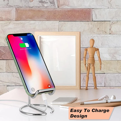 ROPOSY Cell Phone Stand for Desk, Cute Metal Gold Cell Phone Stand Holder Desk Accessories, Compatible with All Mobile Phones, iPhone, iPad