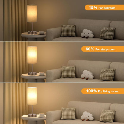 Fenmzee Bedside Table Lamp for Bedroom - Dimmable Touch, USB A+C, AC Outlet