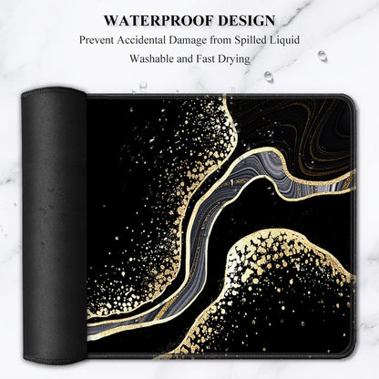 Auhoahsil Desk Mat, Ultra Large Mouse Pad, XXL Gaming Mousepad, Green Tropical Leaves Deskpad, Big Extended Full Size Mouse Pad, Desktop Desk Matt for Keyboard, Laptop & Computer, 35.5 x 15.7 in - Colors B