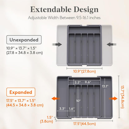 Expandable Silverware Drawer Organizer, Kitchen Utensil Tray