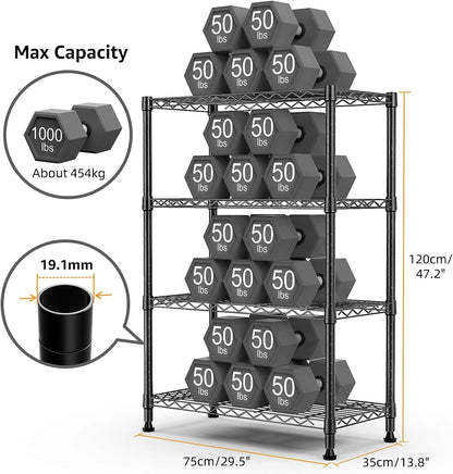 M MZG 450 lbs Steel Storage Shelving 3-Tier Utility Shelving Unit Steel Organizer Wire Rack for Home,Kitchen,Office (11.8" D x 17.7" W x 26.3" H) - Colors A