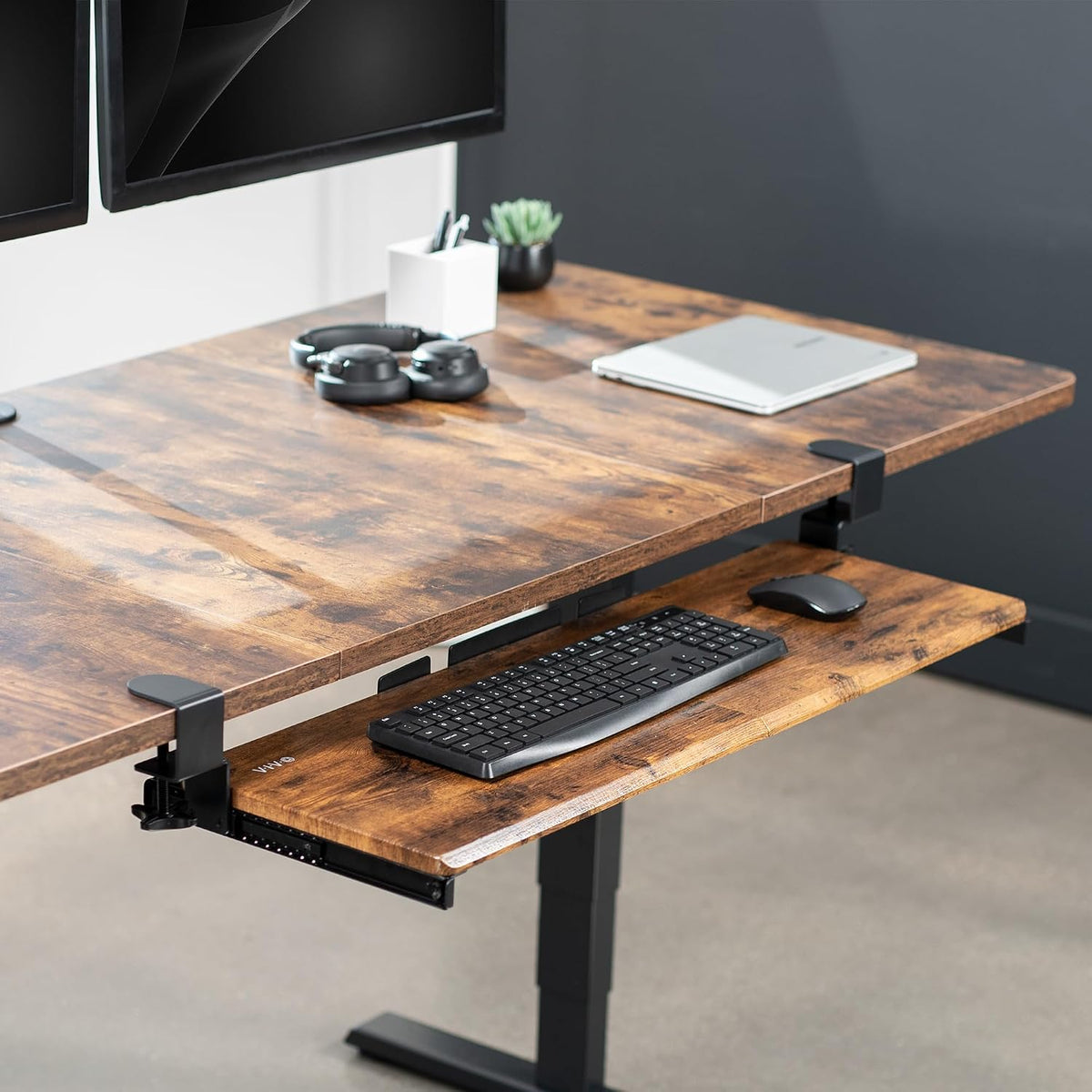 VIVO Extra Long Clamp-on Computer Keyboard and Mouse Under Desk Slider Tray, 34 x 11 inch Pull Out Platform Drawer, Black, MOUNT-KB15EB