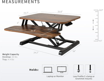 Black 32 in Standing Desk Converter, DESK-V000K