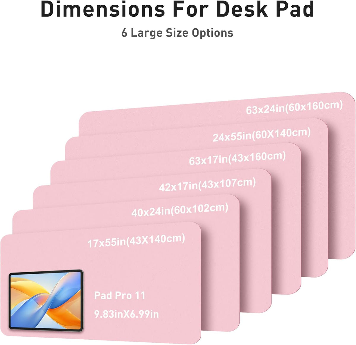 Aothia Leather Office Desk Pad Protector, Non-Slip PU Leather Desk Blotter, Waterproof Laptop Writing Mouse Pad for Office and Home, Black, 31.5" x 15.7" - Colors B