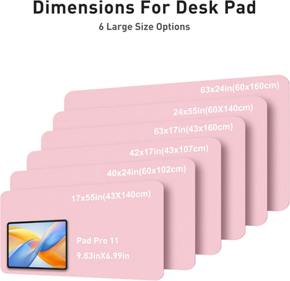 Aothia Leather Office Desk Pad Protector, Non-Slip PU Leather Desk Blotter, Waterproof Laptop Writing Mouse Pad for Office and Home, Black, 31.5" x 15.7" - Colors B