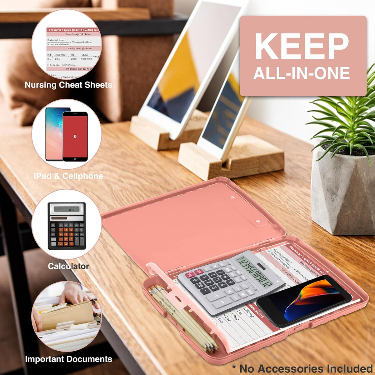 Clipboard with Storage, Clip Board 8.5 x 11 with Pen Holder, High Capacity Plastic Organization Case Box for Letter Legal A4 Size Paper, Nurses Teachers Must Haves, School & Office Supplies