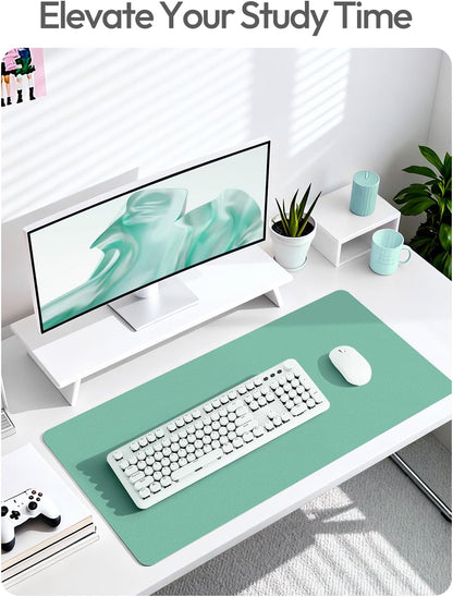 YSAGi Leather Desk Pad Protector, Office Desk Mat, Large Mouse Pad, Non-Slip PU Leather Desk Blotter, Waterproof Laptop Desk Writing Pad for Office and Home (23.6" x 13.8", Eggshell) - Colors A