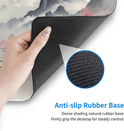 Japanese Mouse Pad, Large Japanese Desk Mat, XL Anime Gaming Keyboard Mat, Non-Slip Rubber Base, Big Extended Desk Protector for Home Office, 31.5”x11.8”