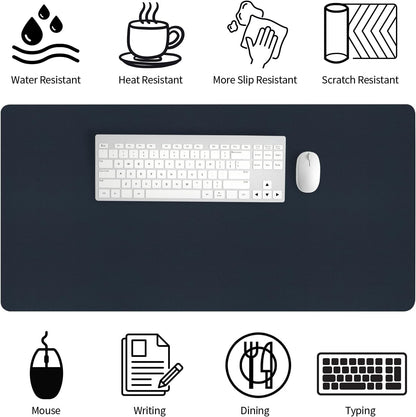 Bloss Leather Desk Pad and Keyboard Wrist Rest, Large Mouse Pad + Keyboard Pad+Mouse Wrist Support, Non-Slip Desk Mat Protector for Office, Home(31.5×15.7 Inches,Beige) - Colors B