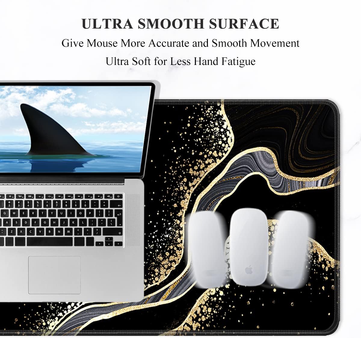 Auhoahsil Desk Mat, Ultra Large Mouse Pad, XXL Gaming Mousepad, Green Tropical Leaves Deskpad, Big Extended Full Size Mouse Pad, Desktop Desk Matt for Keyboard, Laptop & Computer, 35.5 x 15.7 in - Colors B