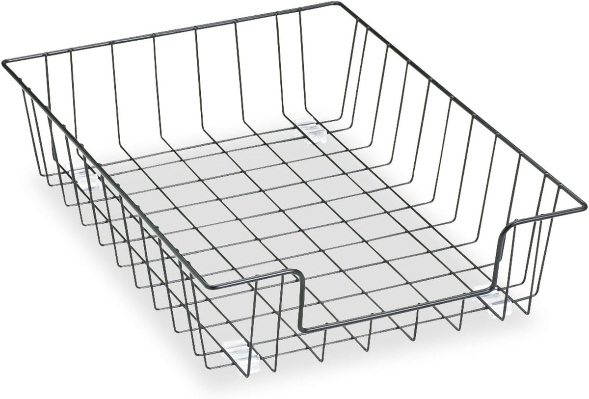 Fellowes Workstation 3" Letter Desk Tray Organizer, Wire, Black (60112)