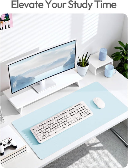 YSAGi Leather Desk Pad Protector, Large Mouse Pad, Non-Slip PU Leather Desk Blotter, Waterproof Writing Pad for Office and Home (31.5" x 15.8", Eggshell) - Colors B