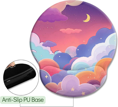 Funny Ergonomic Mouse Pad with Wrist Rest, Cat Desk Decor Gifts - Colors A