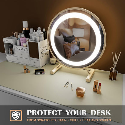 K KNODEL Large Office Leather Desk Mat, Mouse and Keyboard Pad, Computer and Laptop Mat, Desktop Protector and Cover, Writing Pad and Blotter (31.5"x15.7", Black)