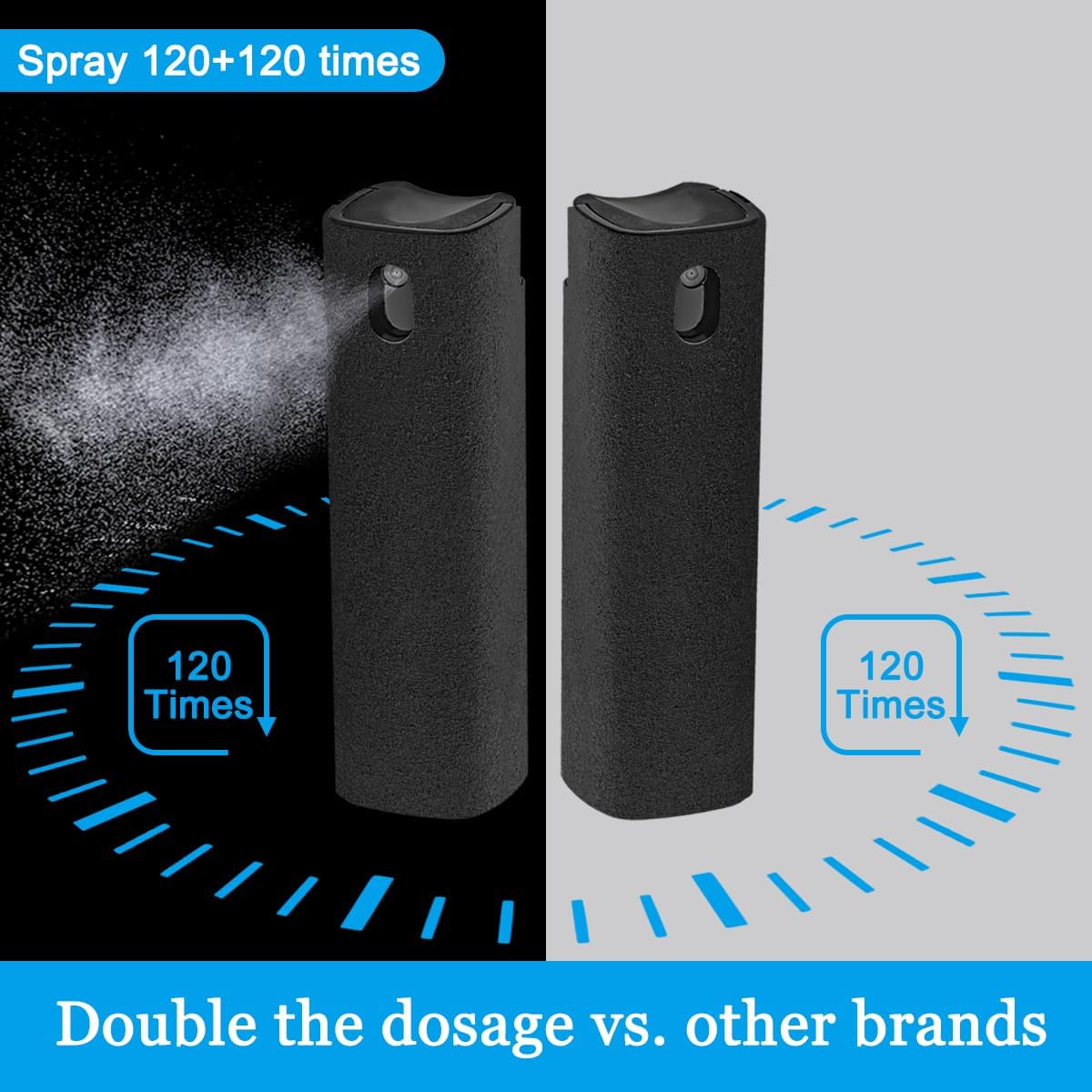 2 Pack Screen Cleaner Spray and Wipe for Laptop Monitor and Car Screens, Phone Touchscreen Mist Cleaning Kit for Cellphone, Tablet, PC, Computer, LCD, Eyeglass, iPhone, iPad, Mac Pro - Grey and Pink