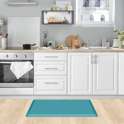 KitchenClouds Kitchen Mat Cushioned Anti Fatigue Rug 17.3"x28" Water Resistant, Non Slip, Standing and Comfort Desk/Floor Mats for House Sink Office (Black)