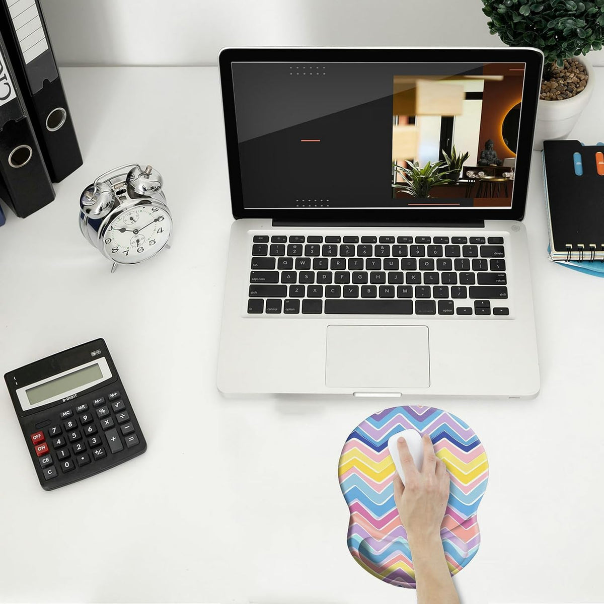 Wrist Support Mouse Pad Anti Slip Rubber Wrist Rest Mousepad 9in X 8in Small Desktop Notebook Mouse Mat for Working and Gaming (M-Pink Floral)
