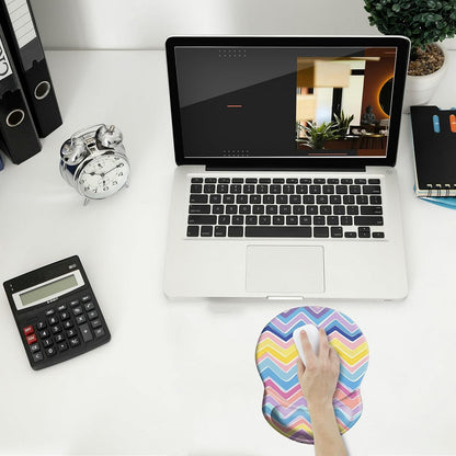 Wrist Support Mouse Pad Anti Slip Rubber Wrist Rest Mousepad 9in X 8in Small Desktop Notebook Mouse Mat for Working and Gaming (M-Pink Floral)
