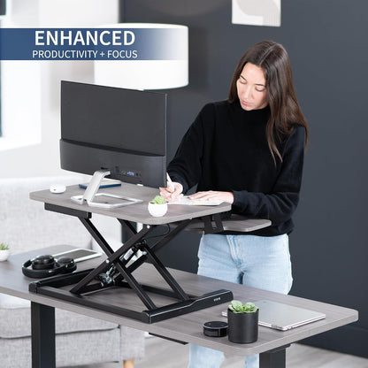 Black 32 in Standing Desk Converter, DESK-V000K