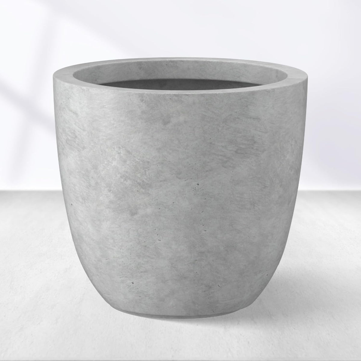 Kante 8.9" H x 10" W Small Concrete Planter, Compact Desktop Plant Pot with Drainage Hole & Rubber Plug – Lightweight Breathable Cement Container for Succulents, Cactus, Herbs, Indoor Outdoor, Gift