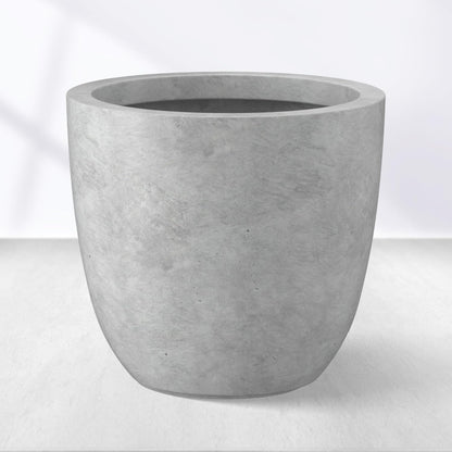 Kante 8.9" H x 10" W Small Concrete Planter, Compact Desktop Plant Pot with Drainage Hole & Rubber Plug – Lightweight Breathable Cement Container for Succulents, Cactus, Herbs, Indoor Outdoor, Gift