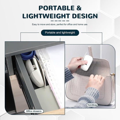 Paper Holder for Typing, White Typing Stand Document Holder with Weighted Base and Clip, Compact Paper Stand for Desk When Typing, Copy Holder for Notes, Forms and Office Work