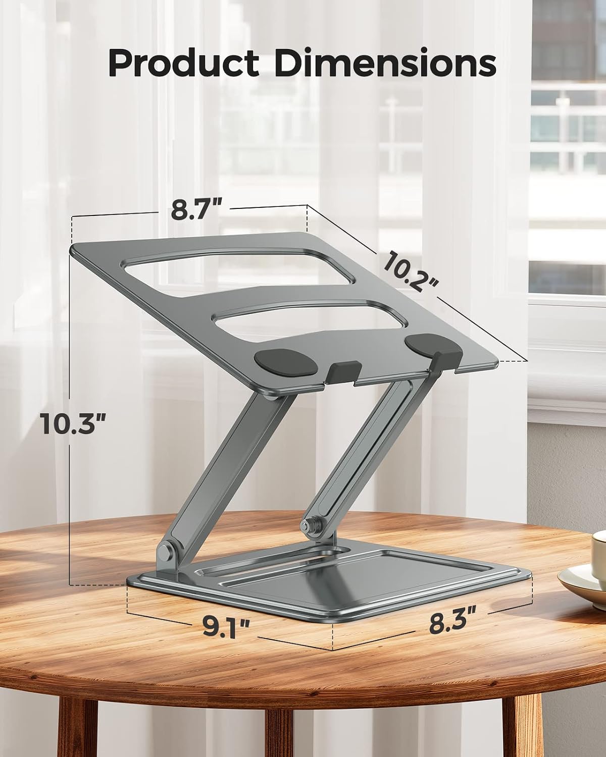 LORYERGO Adjustable Laptop Stand, Portable for 17.3inch Laptops, Holds Up to 17.6lbs, Ergonomic Posture & Heat Dissipation